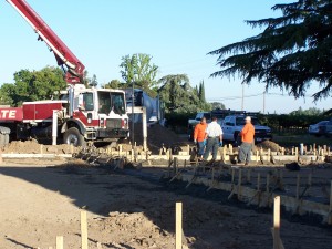 Foundation is being poured