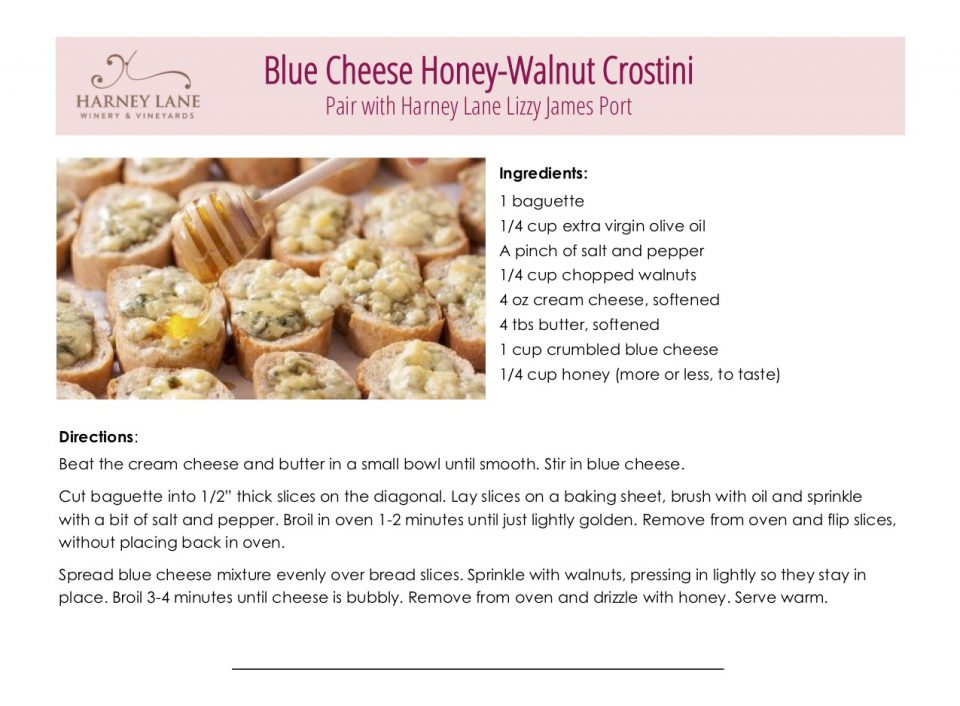 Blue Cheese Honey Walnut Crostini