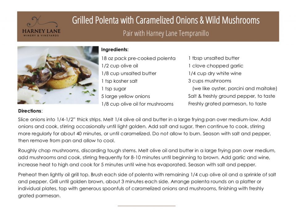 Grilled Polenta with Caramelized Onions & Wild Mushrooms