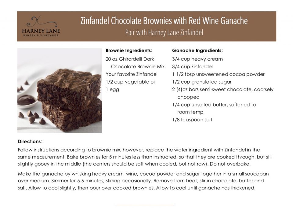 Zinfandel Chocolate Brownies with Red Wine Ganache